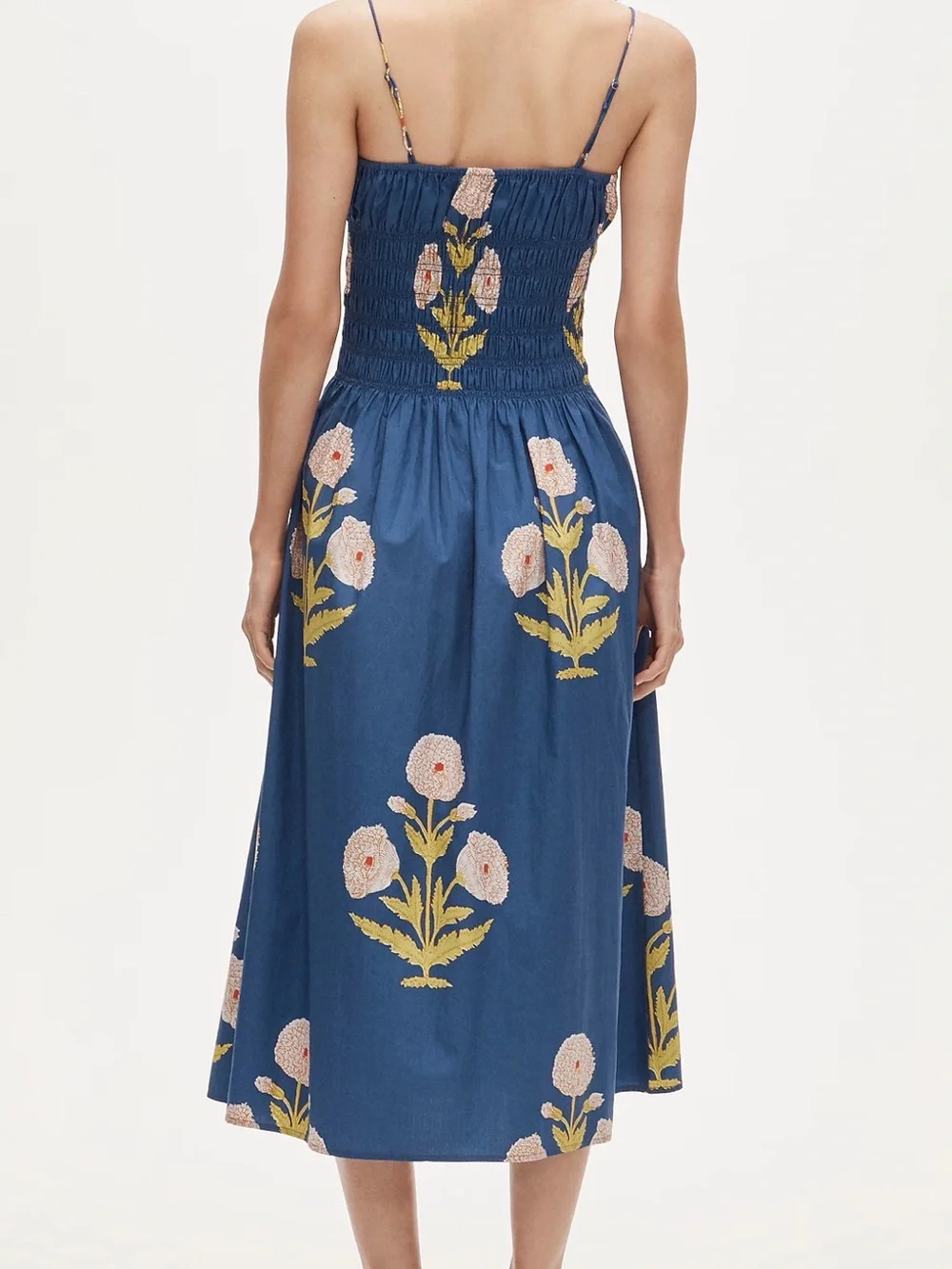J. Crew Navy Maxi Dress marigold navy and Green Floral Small